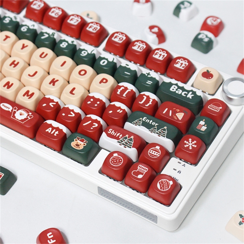 130key Weihnachten Themen Keycaps Moa Profil Pbt Keycap für 61 63 64 68 82 84 87 96 mechanische Tastatur – Detail 3