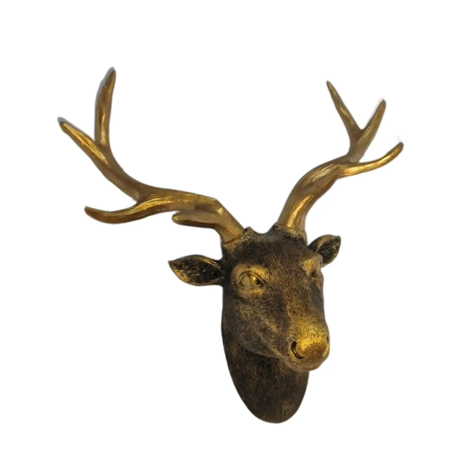 Wall Mount Deer Head Sculpture Animal Figurine Rustic Statue