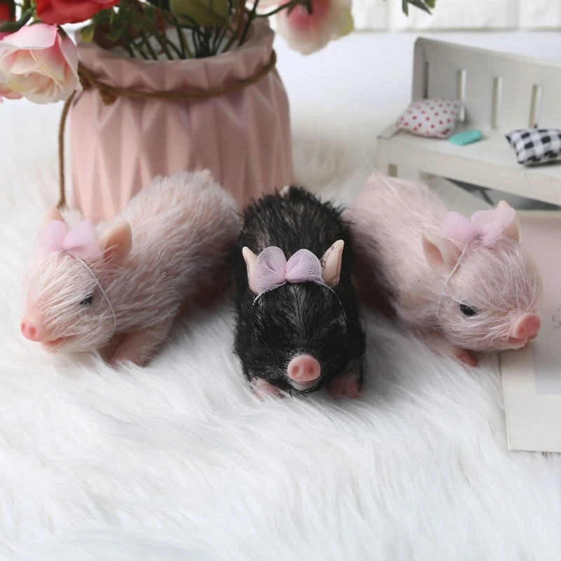 draculaura doll 2022 Reborn Pig Animal Model Baby Bed Reborn Infant Supplies Durable Silicone Toy our generation dolls