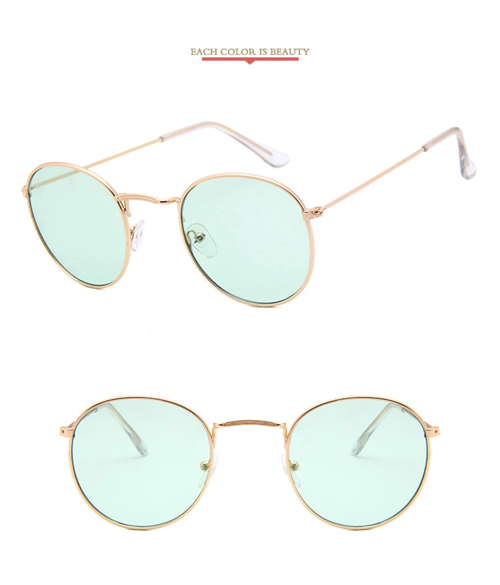 Vintage verspiegelte Sonnenbrille Herren und Damen Retro Sonnenbrille mit Metallrahmen Outdoor-Mode Brillen – Detail 29
