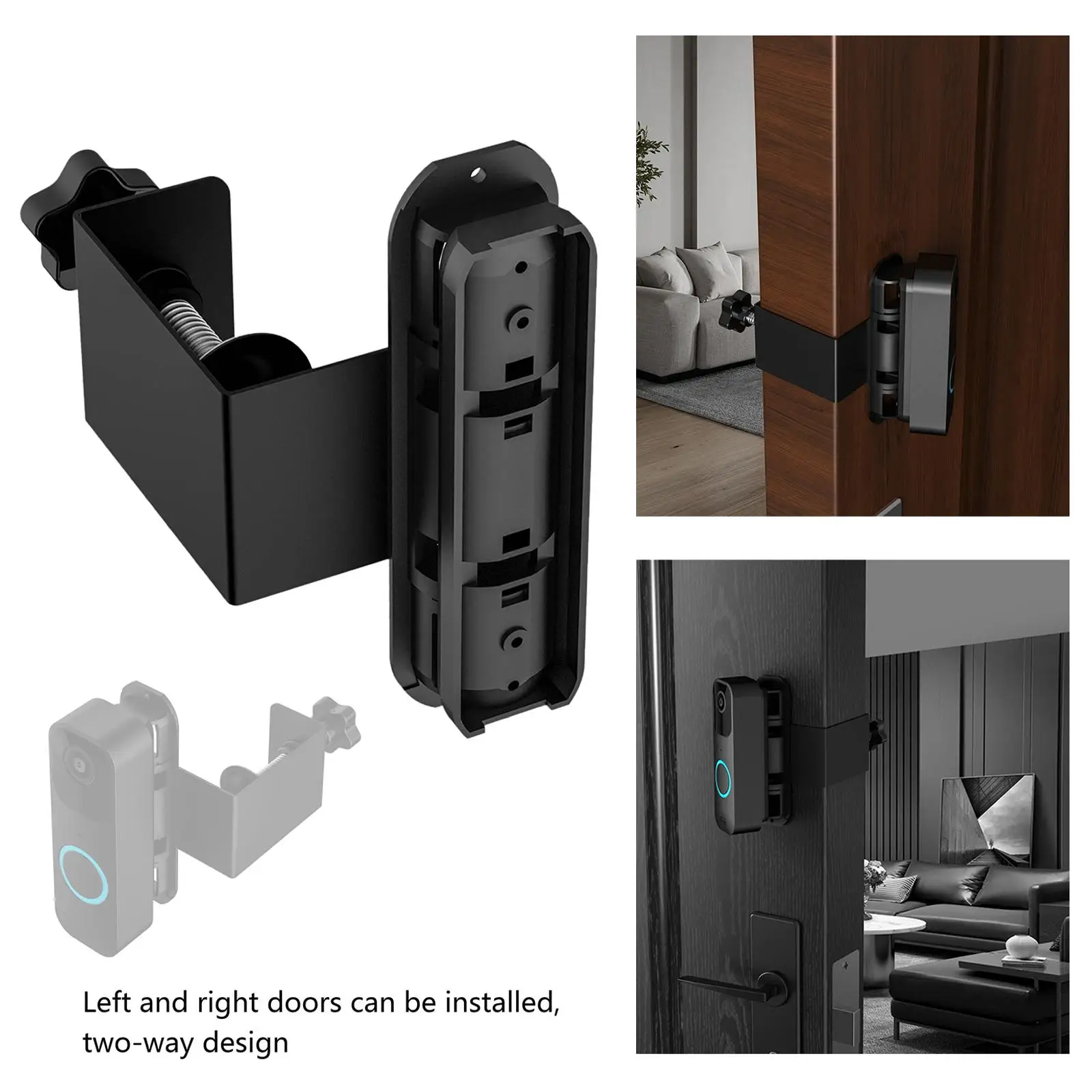 Doorbell Mount Adjustable Protect Cover Accs Bracket No-Drill for House Office Home