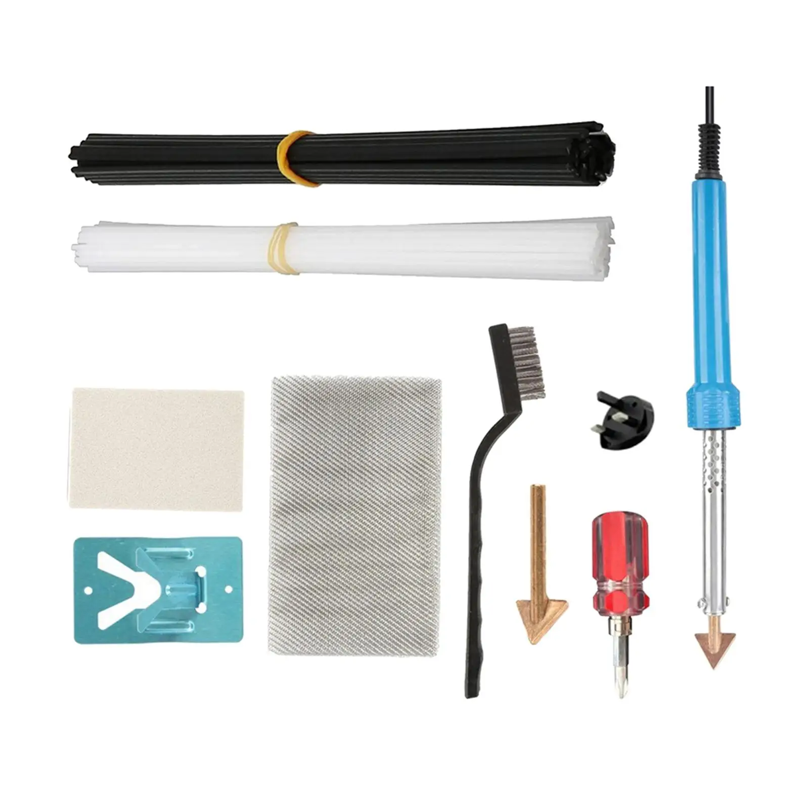 Plastic Welding Kit 80W 1 Wire Brush 40 Plastic Rods Professional 2 Sandpaper Surface Repair Welder Tools for Car Bumper Kayak