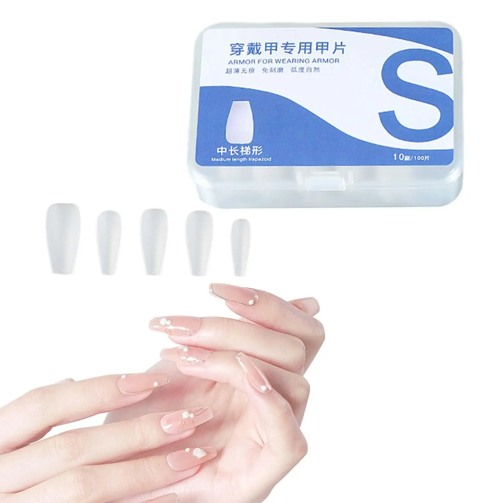 100 Pieces Gel Pre Shaped Nail Extensions Tips, Acrylic Nail Art DIY Full Cover Fake Gel