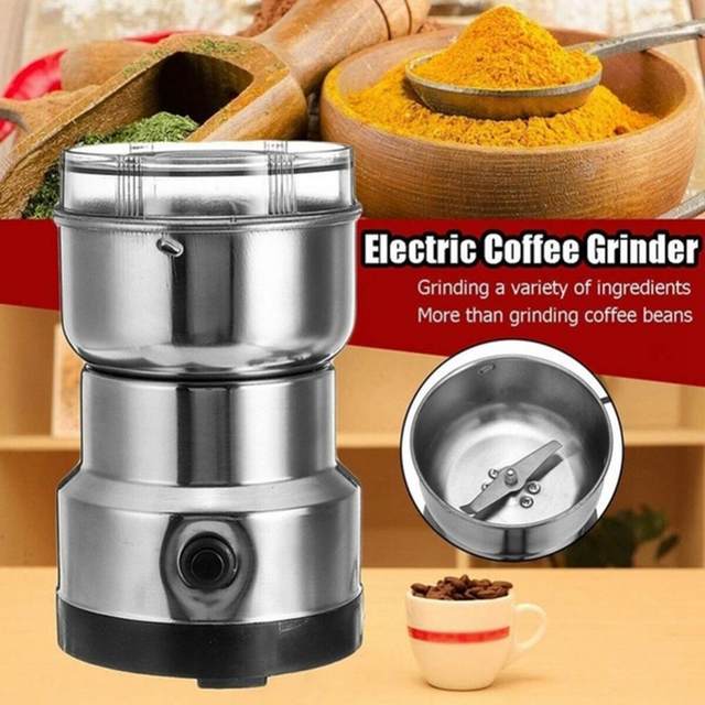 Coffee Grinder Stainless Steel Nuts Beans Grains Mill Herbs Electric  Grinding Machine Multifunctional Coffee Bean Grinding Home - AliExpress