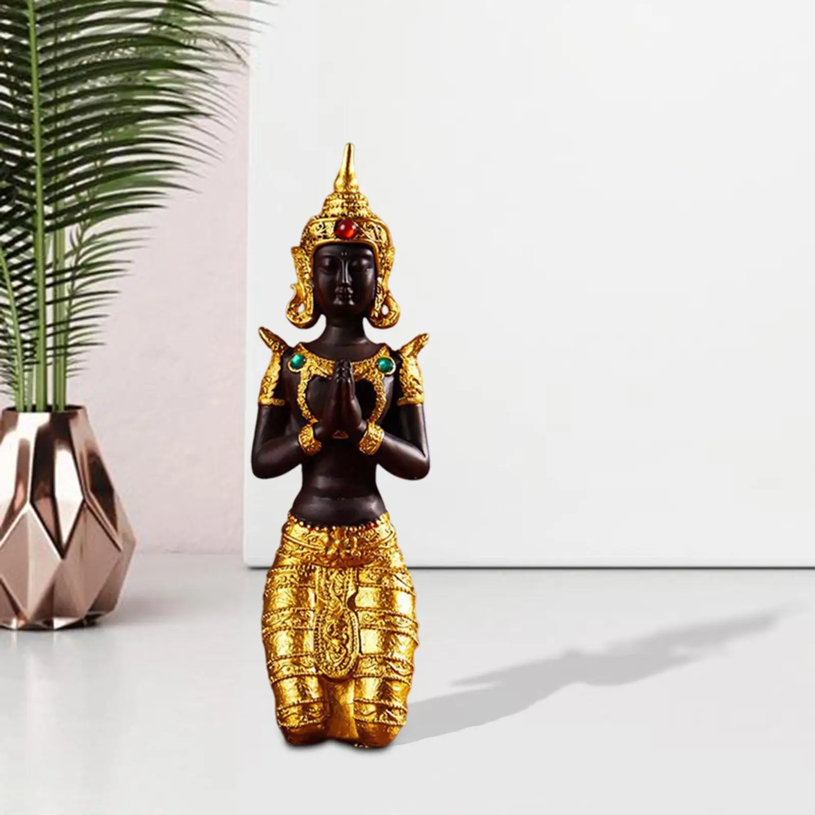 Vintage Style Kneeling Buddha Statue Home Decor for Decor Gift artwork Tabletop