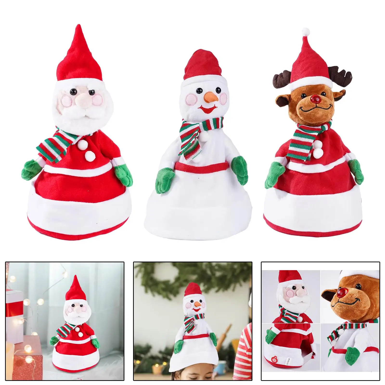 Musical Xmas Plush Toy Lovely Cute for Thanksgiving Kids Christmas Gift