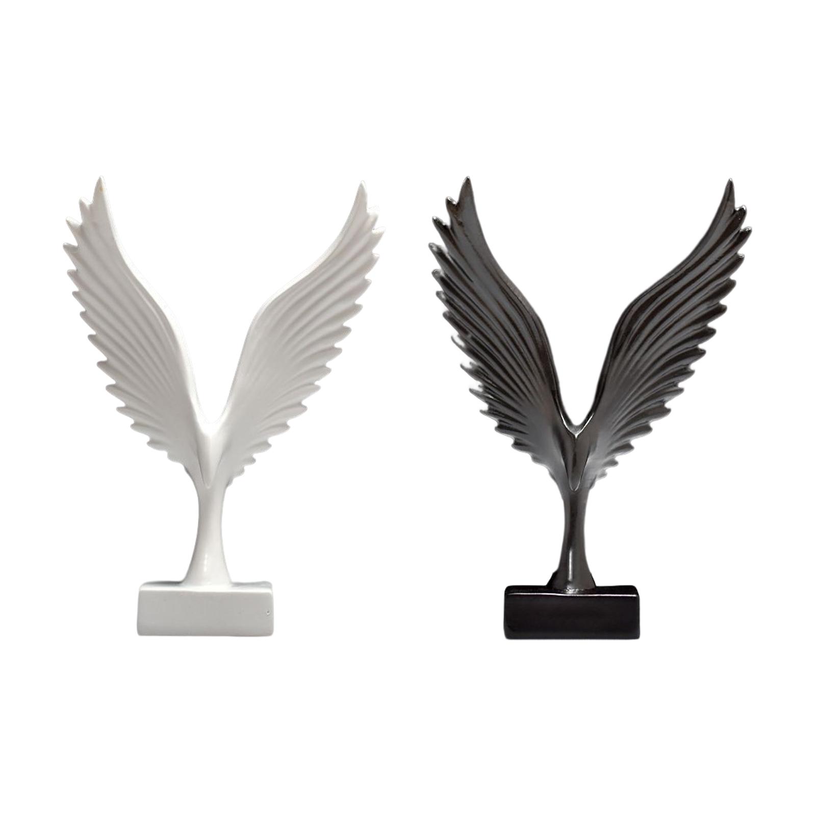 Modern Angel Wing Statue Abstract Figurine Eagle Animal Artwork Resin Sculpture for Living Collection Tabletop Ornaments