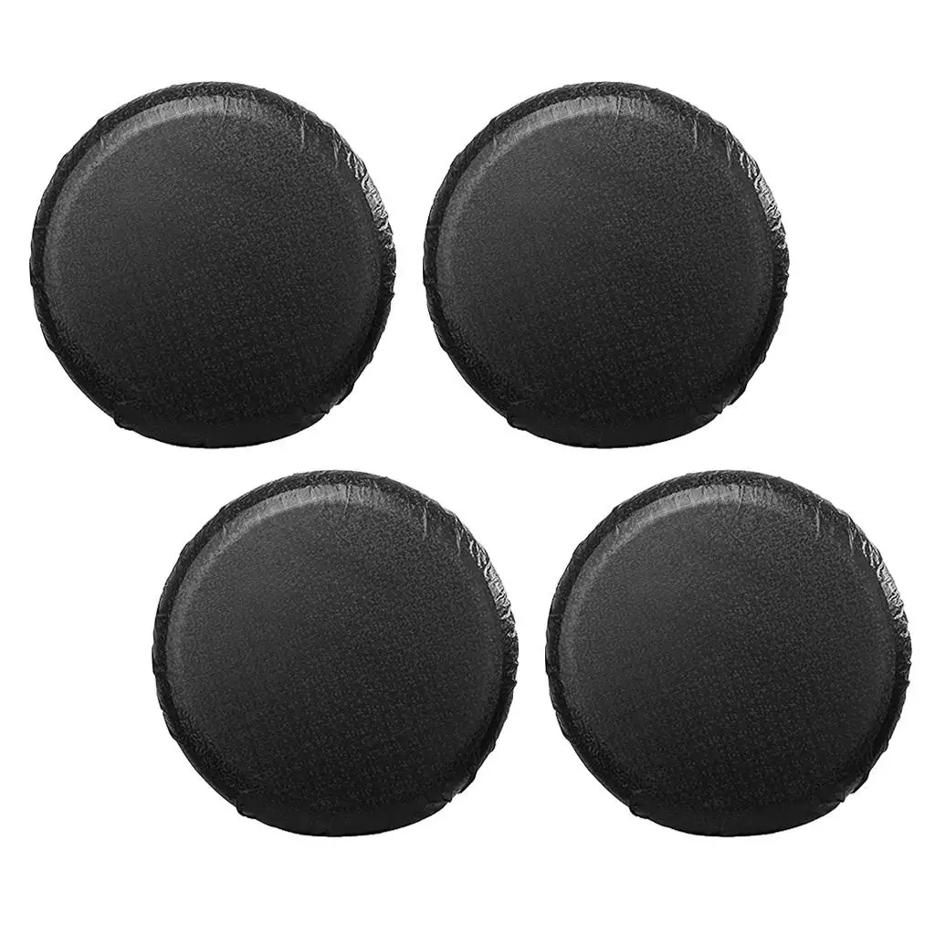 4pcs Car  Tyre Covers Waterproof Black Polyester Durable for Trailer