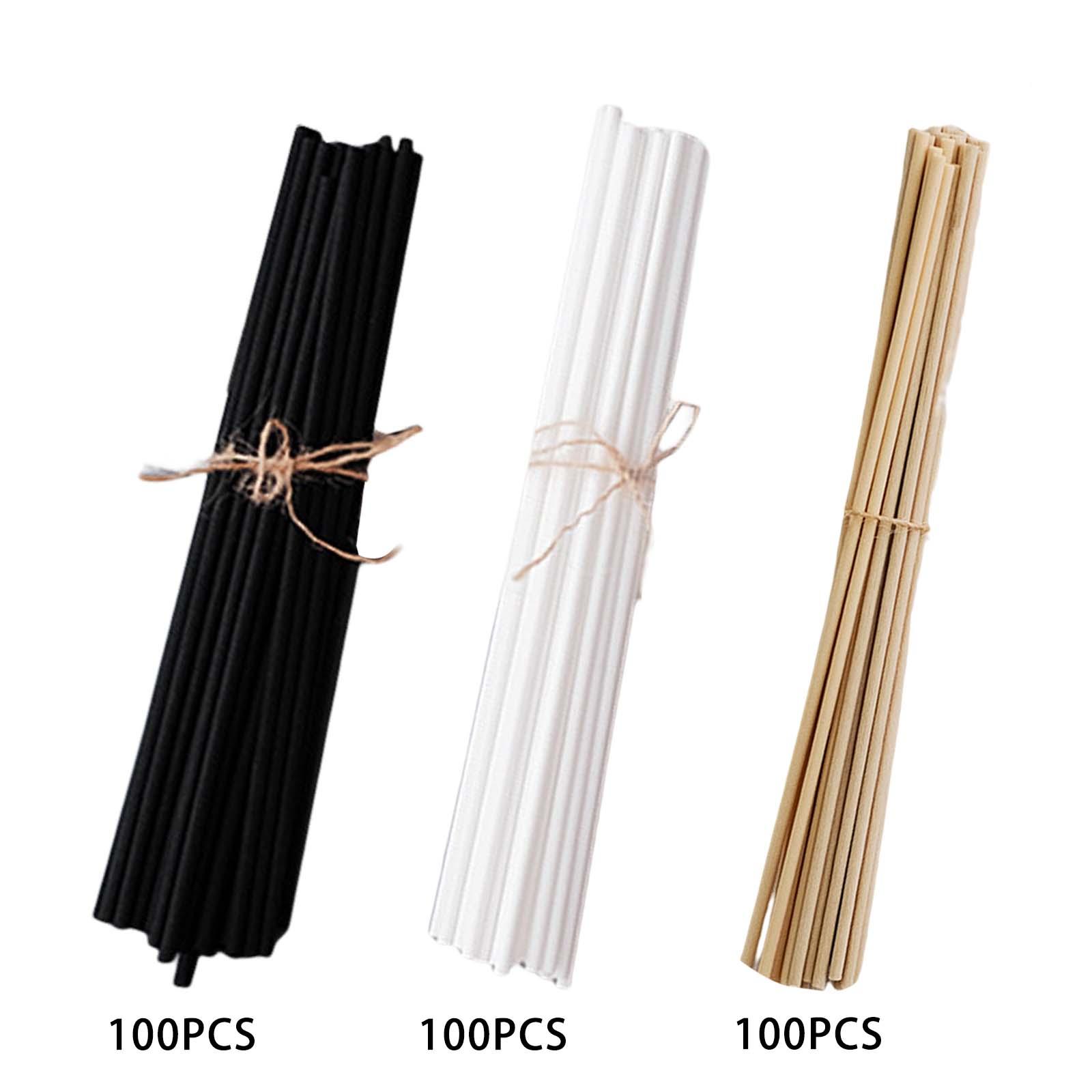 100Pcs Reed Diffuser Sticks Set 3mm 8inch Fiber Reed Diffuser Sticks Fragrance for Bedroom Office Bathroom Home