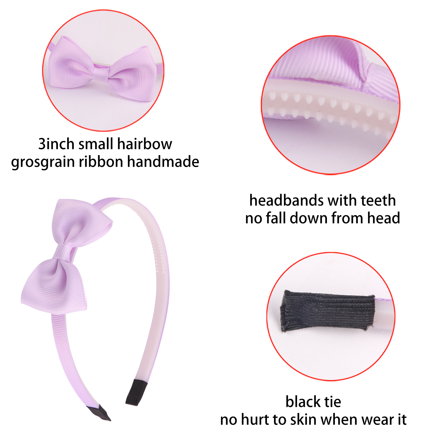 1PC Ripsband Haar Bögen Stirnbänder Mädchen Kunststoff Haarbänder 3 zoll Bögen Stirnband Kinder Kinder Mode Haar Zubehör – Detail 1
