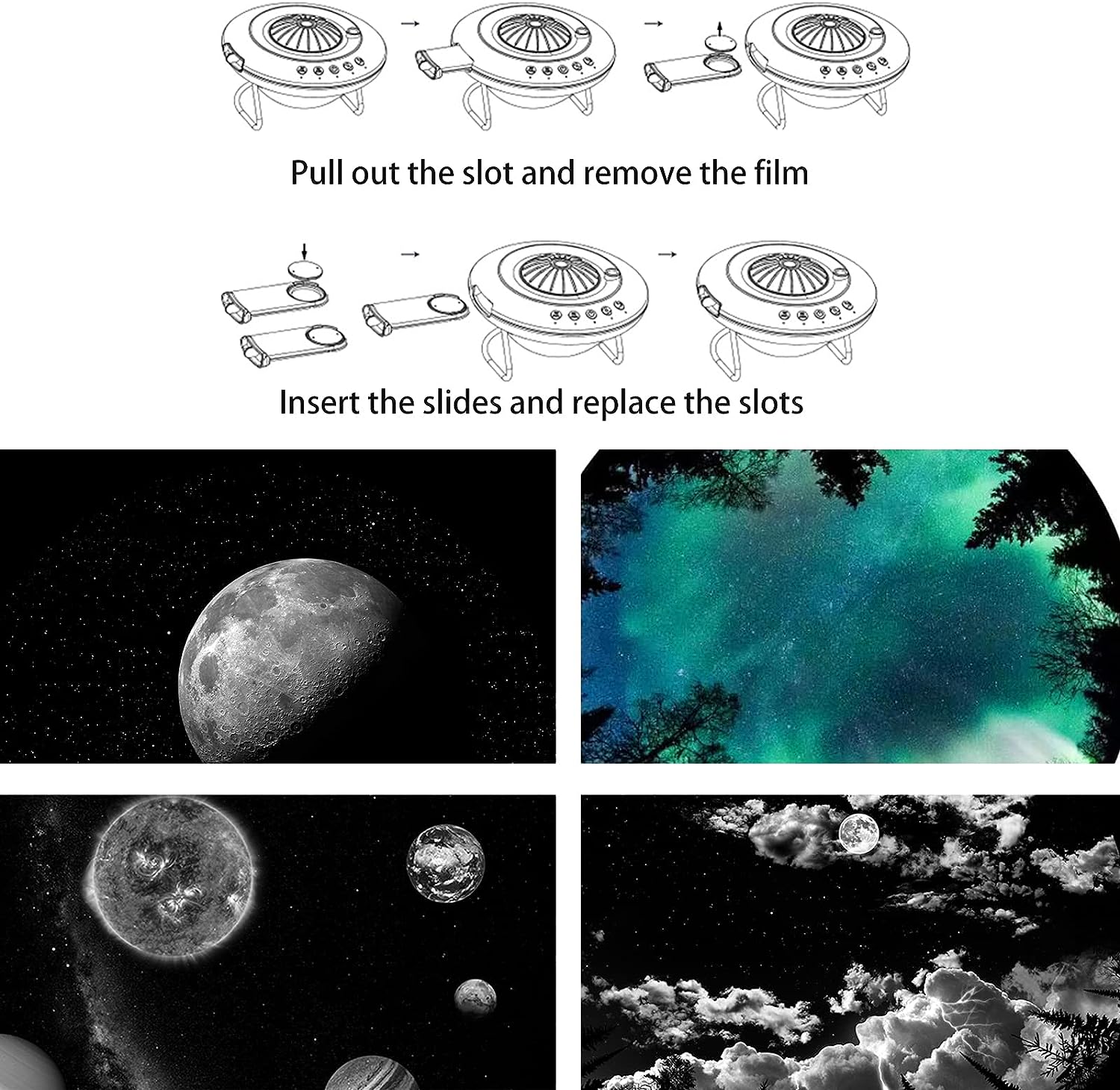 Projetor Planetário, Luz do céu estrelado da