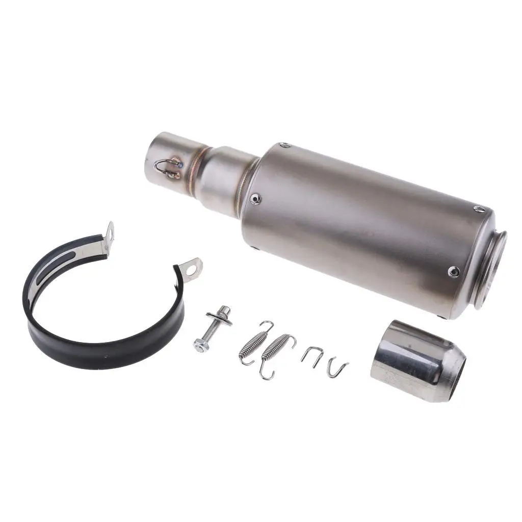 Universal Motorcycle Modified Exhaust Muffler  for   36-51mm Silver