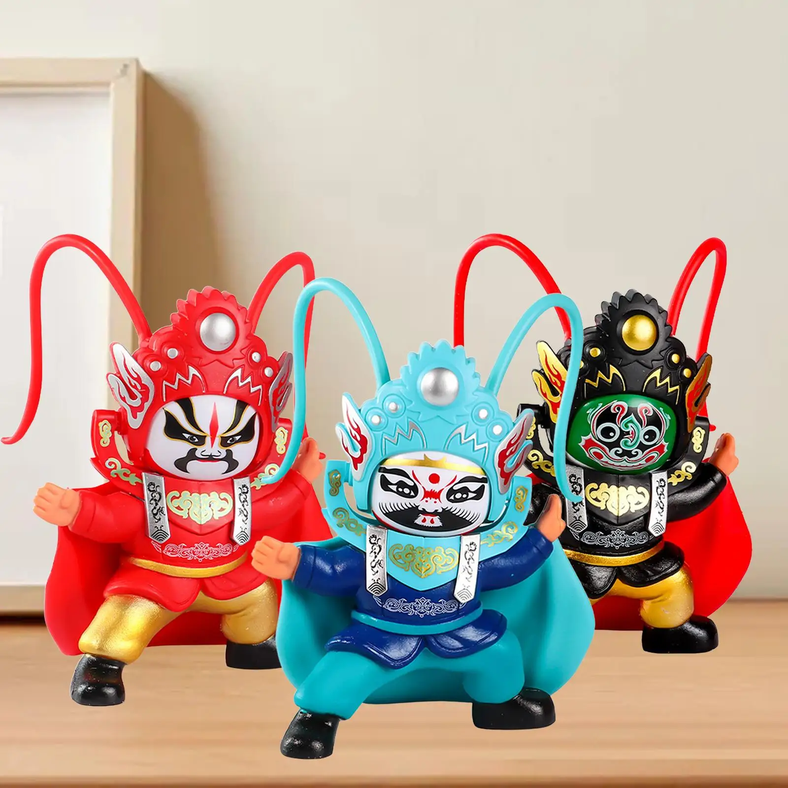 Opera Face Changing Doll Figures Traditional Chinese Culture Portable Toy Children Toys Desktop Decor Chinese Folk Art Toys