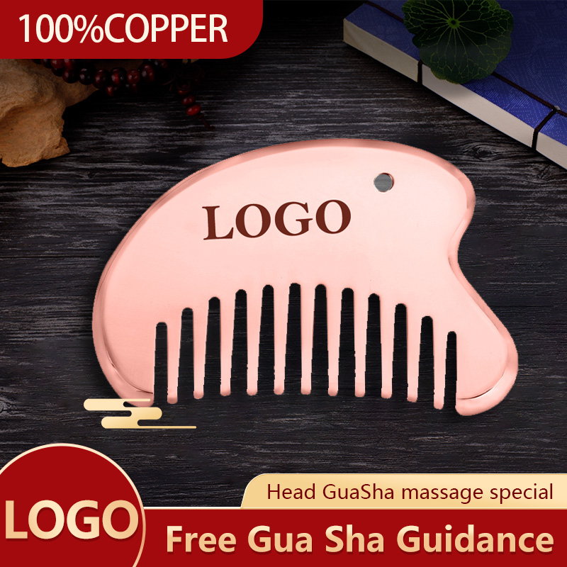 Best of Red Copper Guasha Comb Household Head Therapy Meridians Massage Comb Breast Scraping Special Metal Massager For Head Reviews & Tips