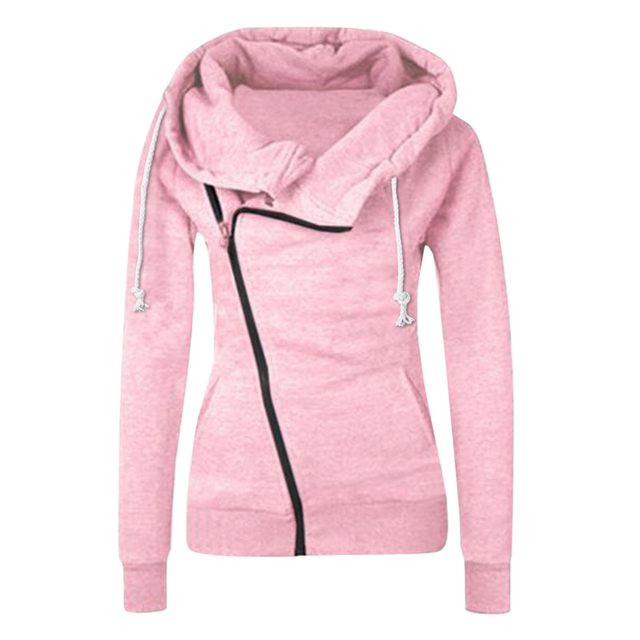 Fashion Womens Solid Color Hoodie Casual Training Sports Coat