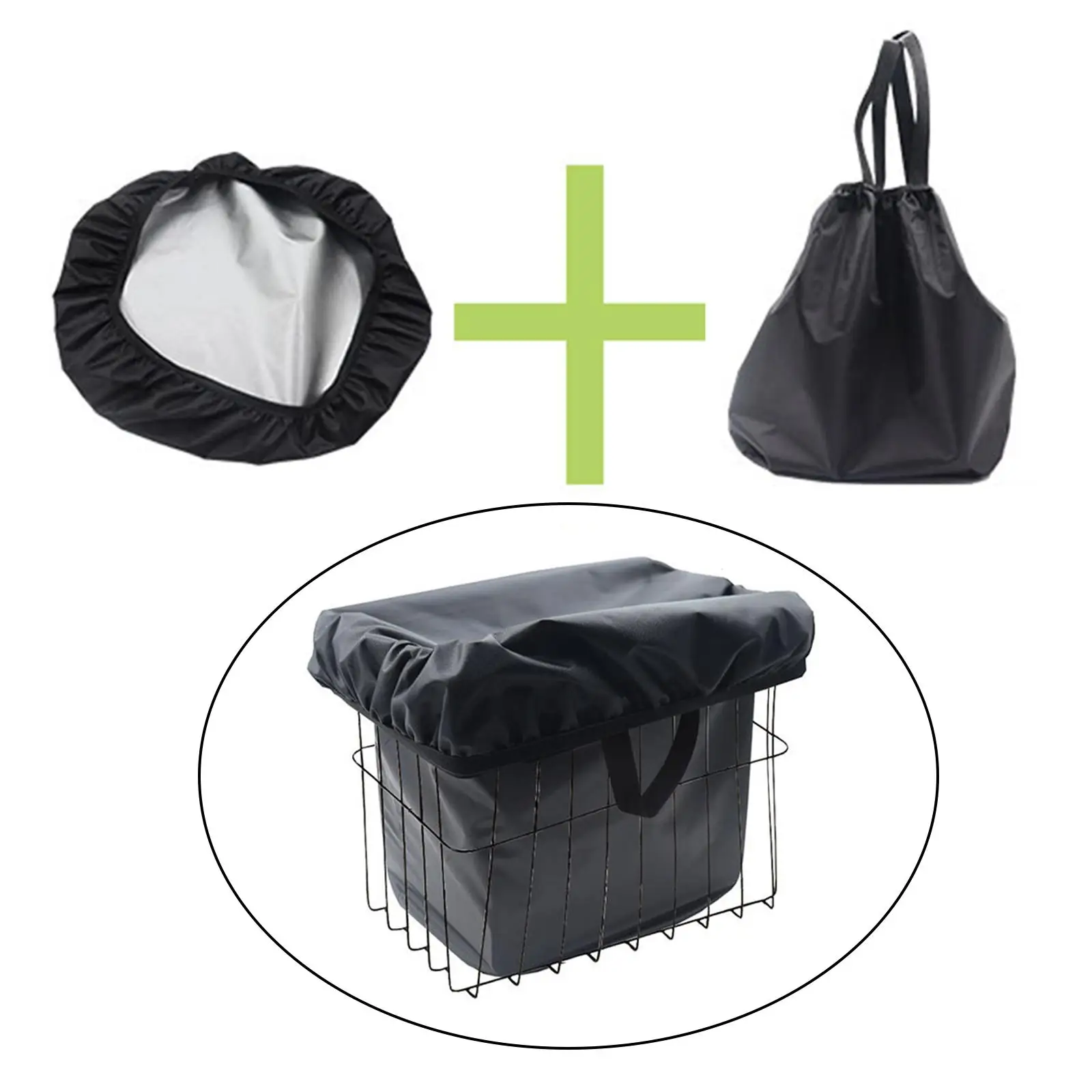 420D Oxford Cloth Bike Basket Lining Rain Protection Cover Dustproof Multifunctional Washable for Electric Vehicle Baskets