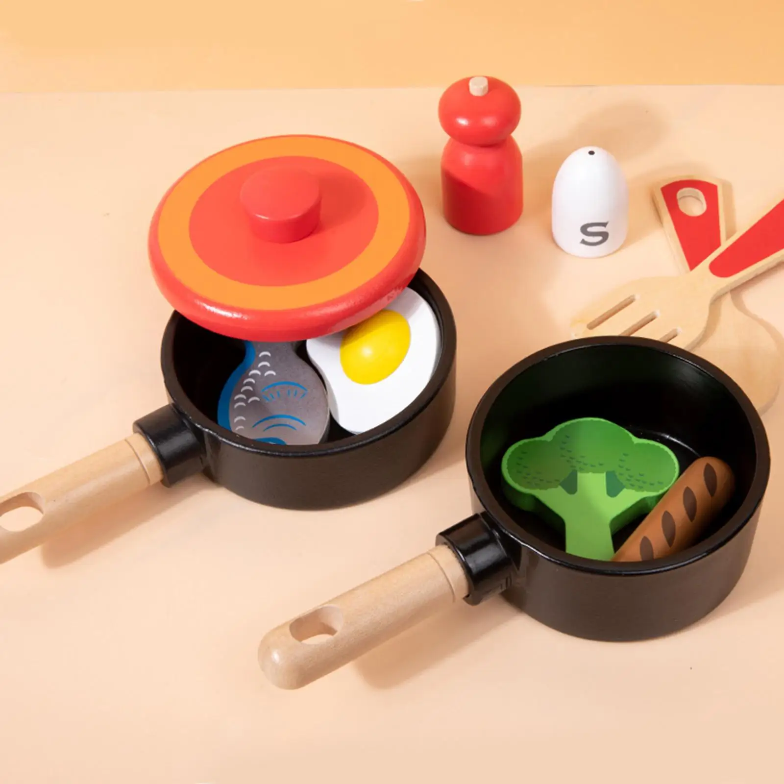 11 Pieces Pretend Cooking Accessories Cookware Pots and Pans Set for Boys
