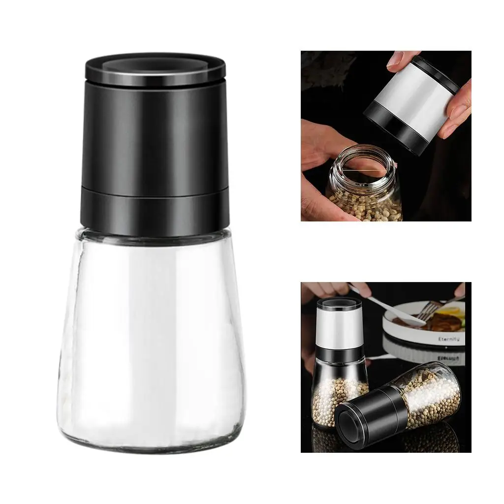 Adjustable salt and  herb coarse grinder grinding spice bottle
