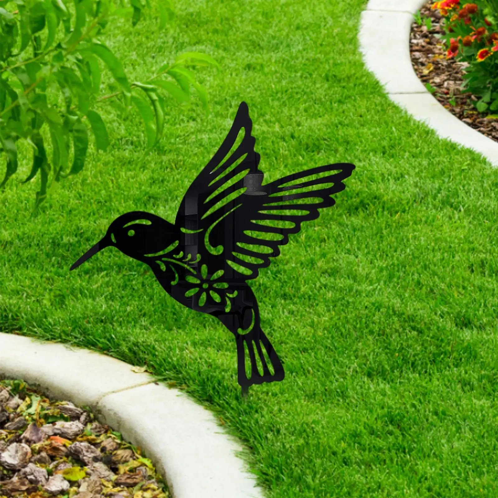 Acrylic Bird Silhouettes Garden Decor Hummingbird Decor Ground Stake Bird Art Sculpture for Tree Lawn Backyard Decor Ornament