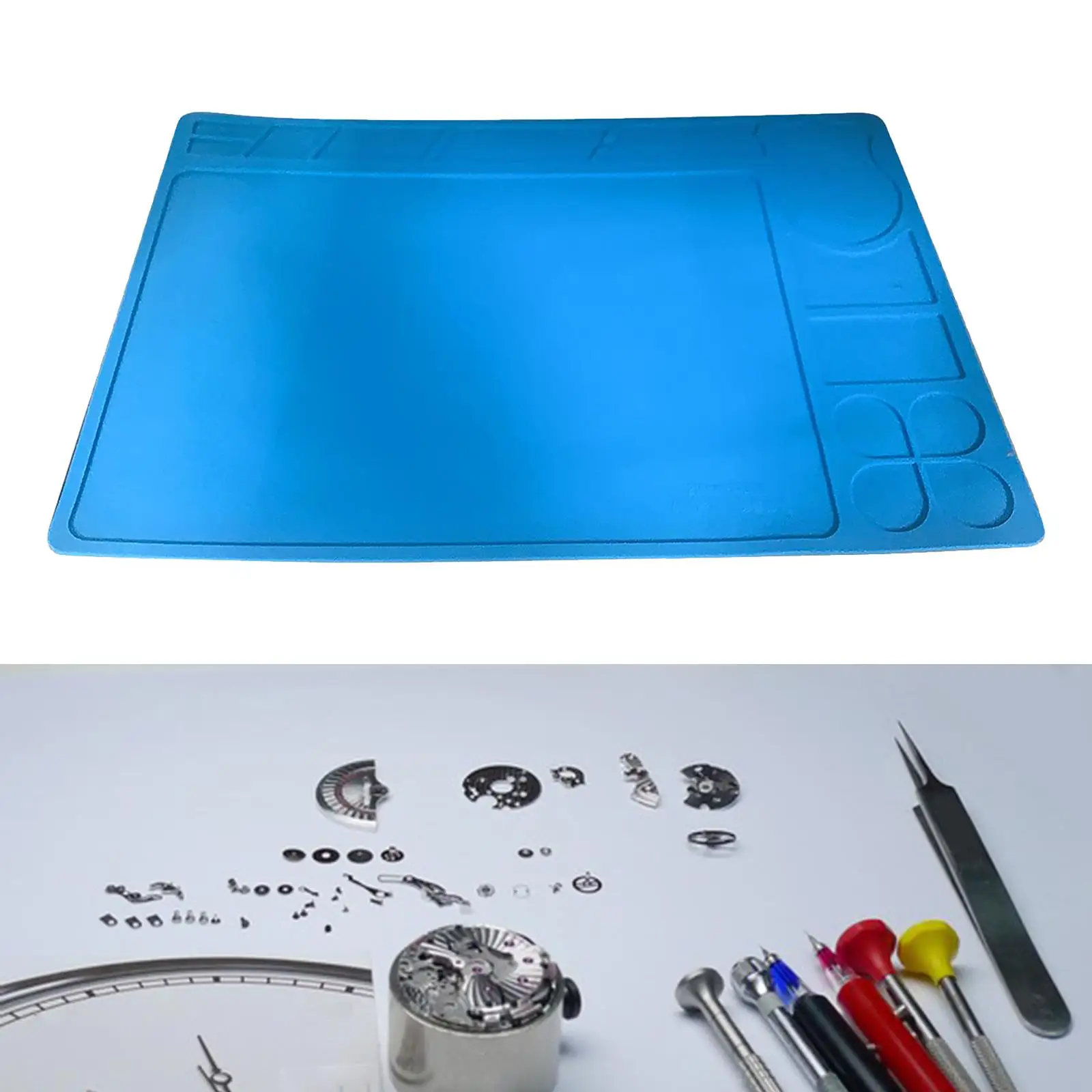 Heat Insulation Silicone Repair Mat with Scale Ruler and Screw Position