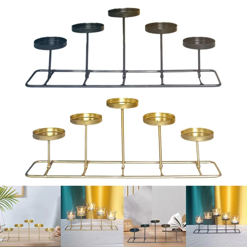 Candle Holder Ornament Geometric Retro Style Display Room Decor Candlestick