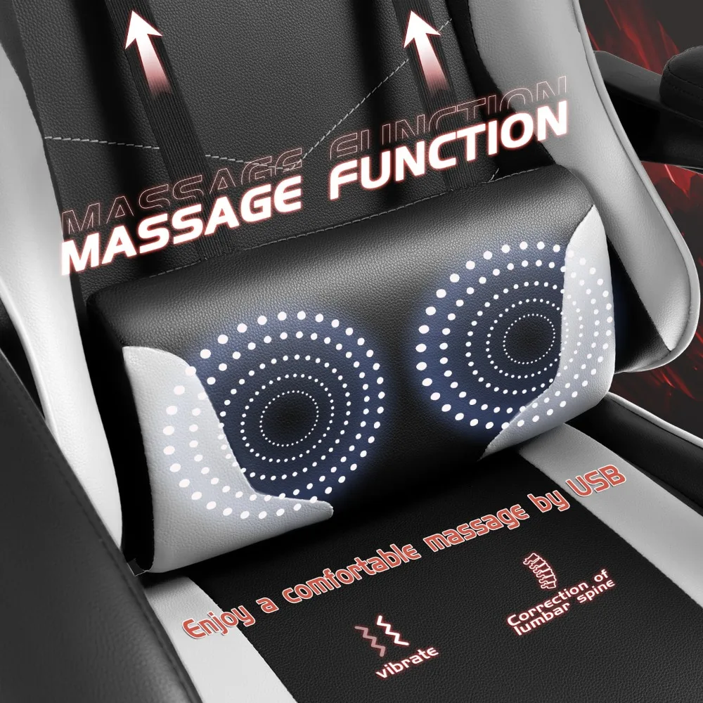 A cozy massage chair with a massage function, featuring a cushioned headrest and lumbar motor.