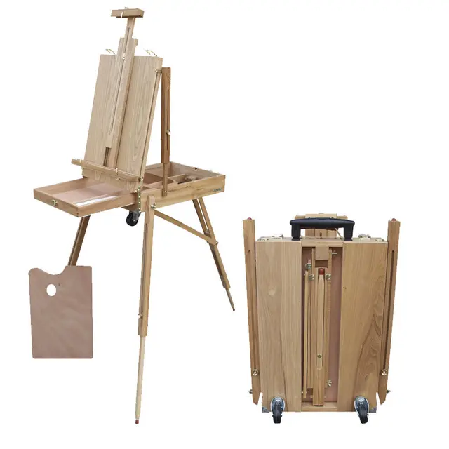 Wooden Easel Portable Folding Table Easel for Drawing Oil Paint