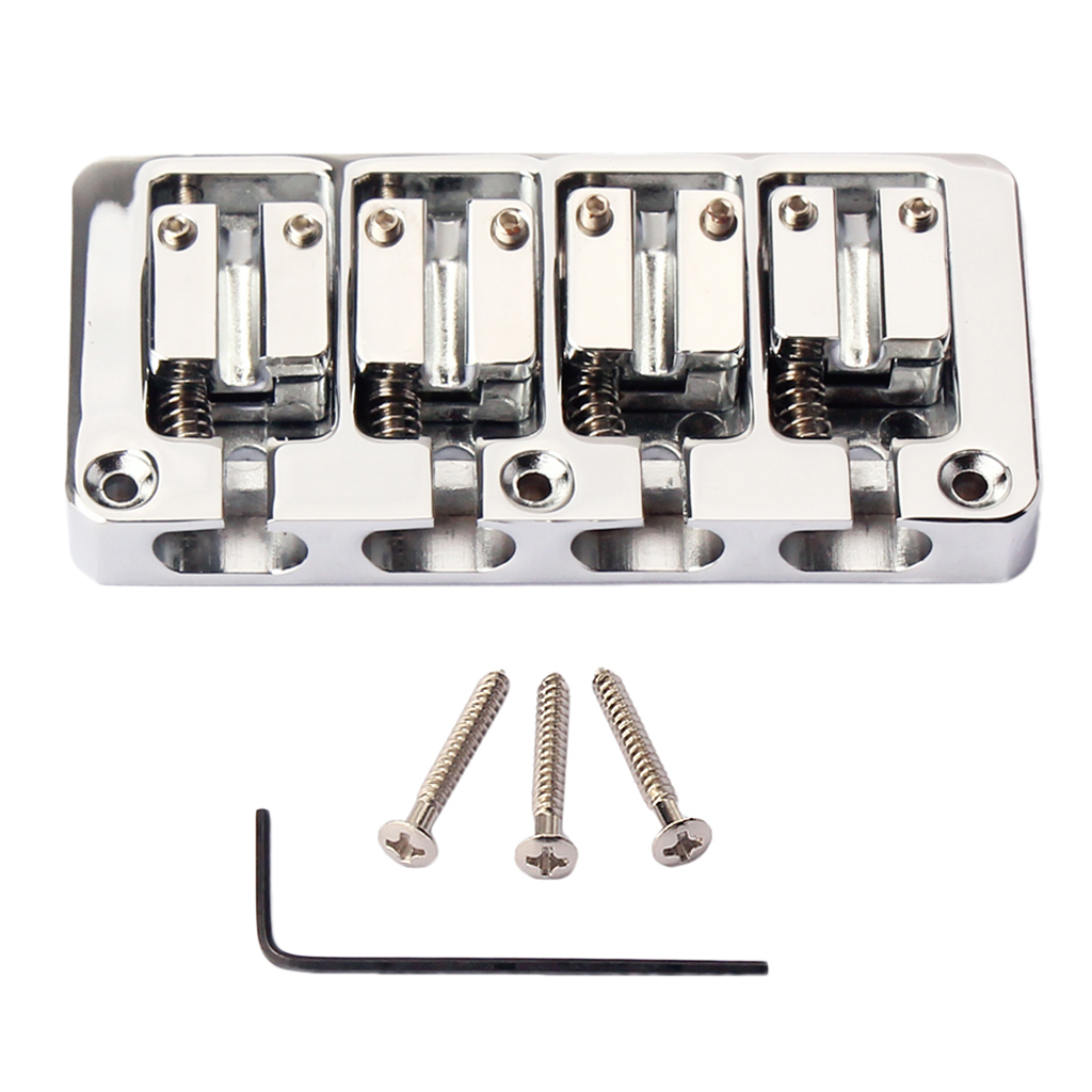 4 string chrome bridge wrench screws for bass guitar saddle parts