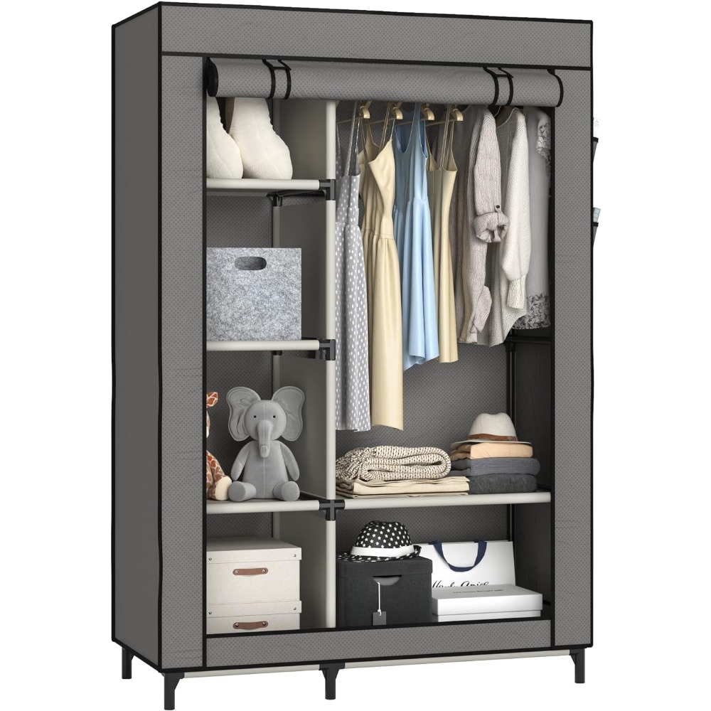 Title 1, Buzowruil Canvas Wardrobe Portable Closet Wardr...