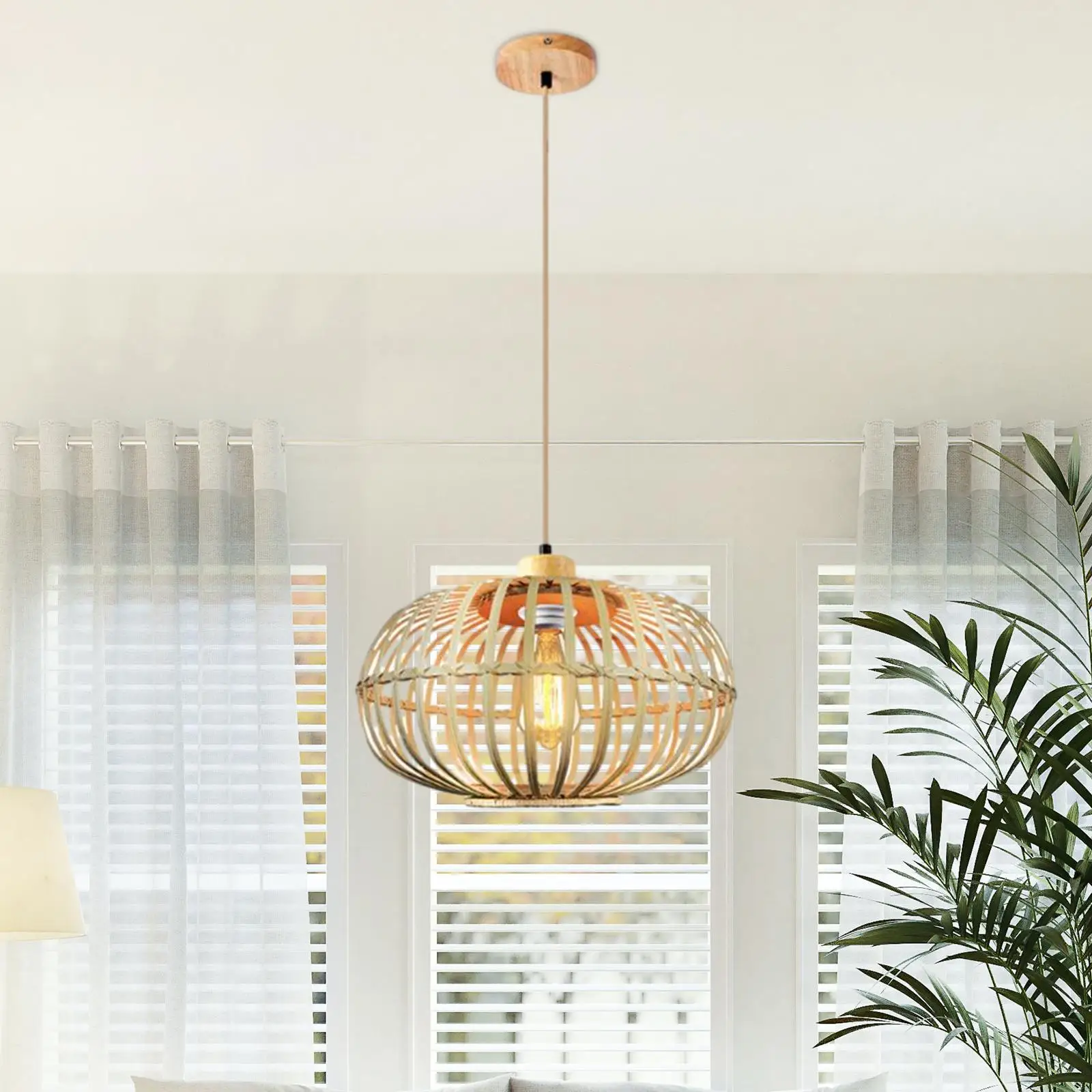 Pendant Light Single Head with Cord E27 Lamp Holder Hanging Light Ceiling Light for Kitchen Island Hotel Bar Living Room