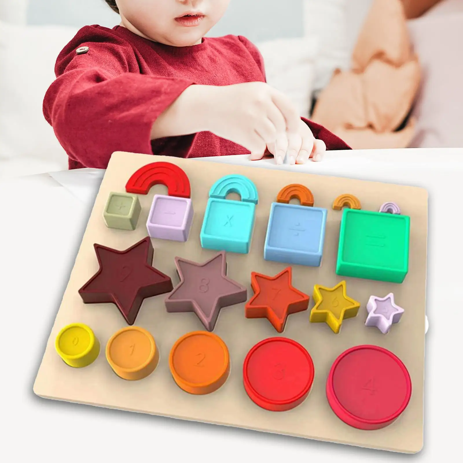 Shape Sorting Puzzle Montessori Geometric Puzzles Toddler Shape Brain Teaser for Birthday Gift Ages 2 3 4