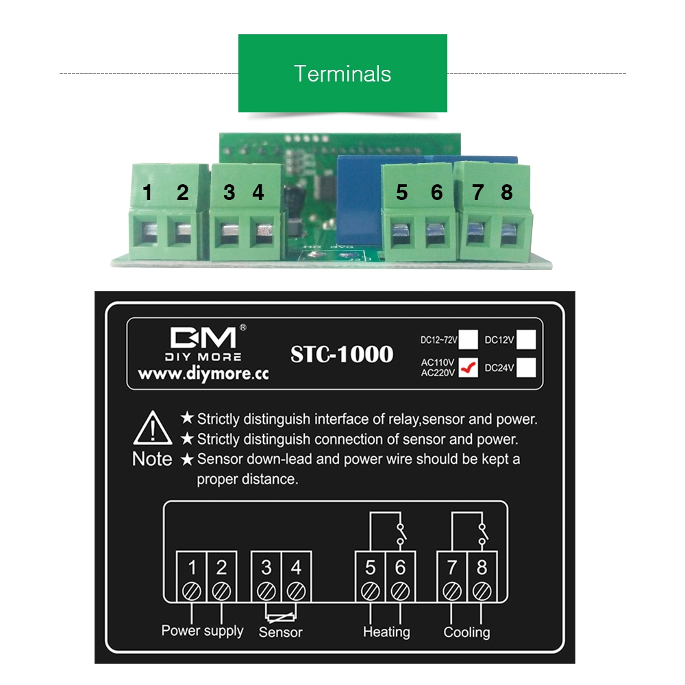 STC1000 LED Digitaler Temperaturregler AC110-220V Relais-Temperaturregler-Thermostat mit NTC-Sensor für Heizung, Gefrierschrank, Kühlschrank – Detail 11