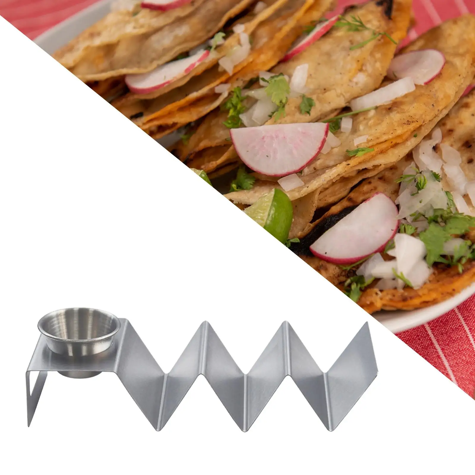 Taco Holder Stand Wave Shape Taco Tray Taco Rack Server Plate for Restaurant,