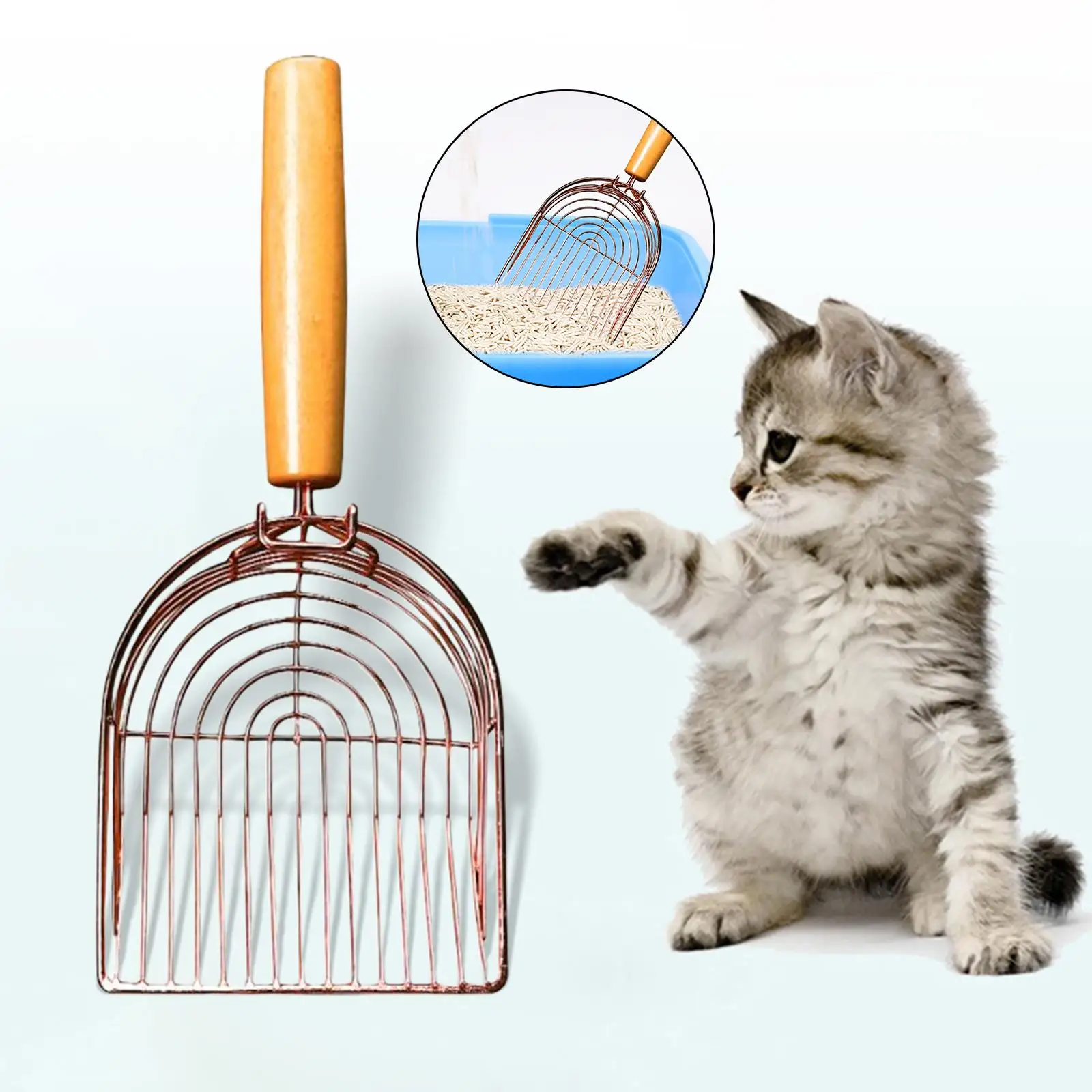 Portable Cat Litter Scooper Pet Litter Sifter Scooper with Handle Cat Sand Toilet Cleaning Tool Pets Supplies
