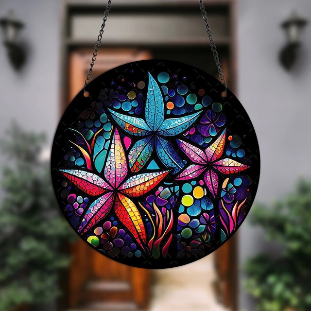 1pc, Mandala Suncatcher, Vitrail Suspendu, Panneau Acrylique, Décoration De  Noël, Décoration D'hiver, Panneau Rond, Panneau