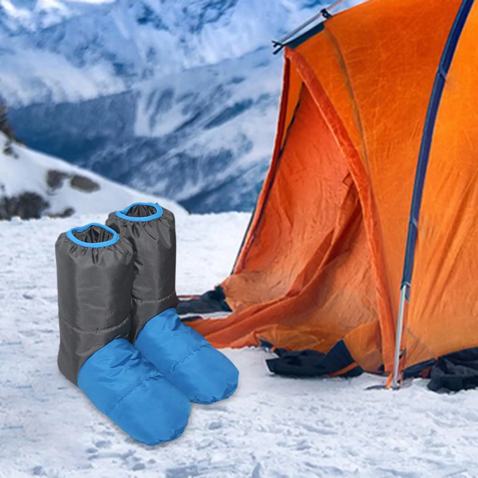 Down Booties Down Shoes Warm Boots Soft Feet Cover Socks Down Boots for Camping Hiking Backpacking Snowboard