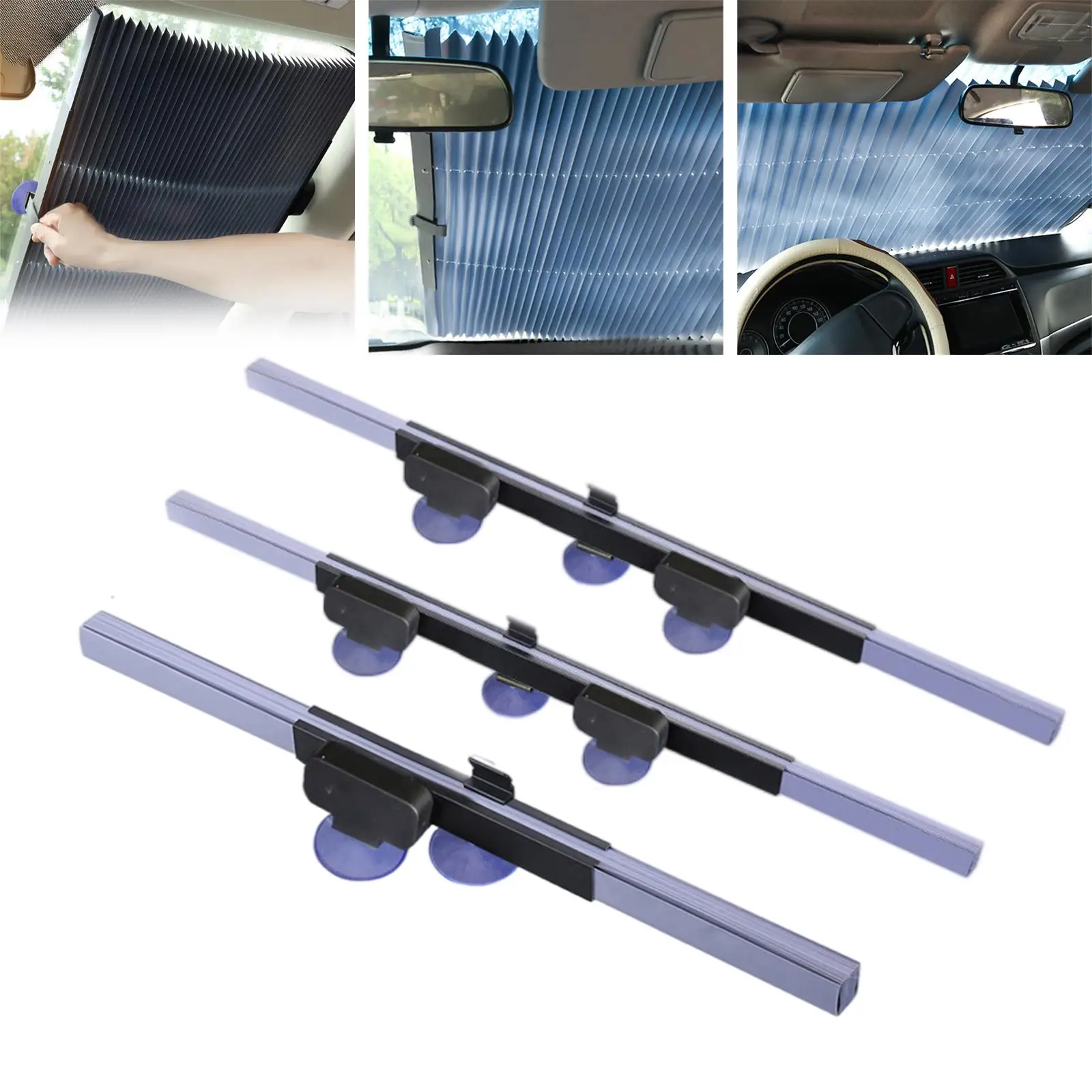 Retractable Windshield  Aluminum  Adjustable Car Styling Accessories Durable Suction Power  Curtains fit 