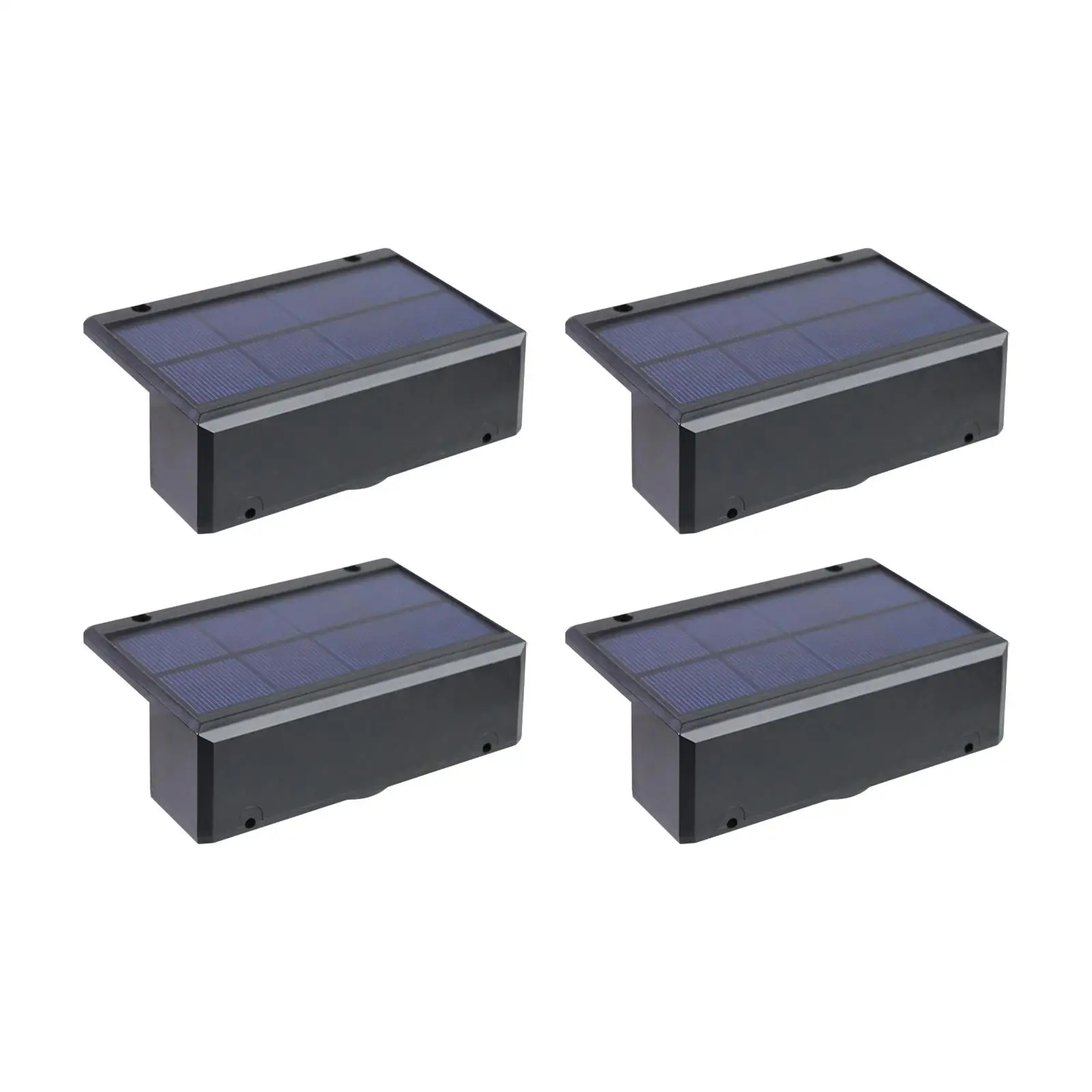 4Pcs Solar Fence Lights IP65 Waterproof Step Lights for Porch Pathway Garden