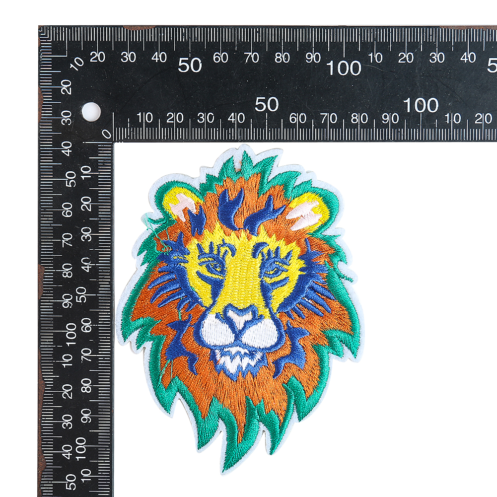 Rinbow King LionAnimal Stickerei Hot Melt Kleber Eisen auf Patches Jeans Nähen Stoff DIY Applikation Patchwork Wild LIFE im Freien – Detail 6