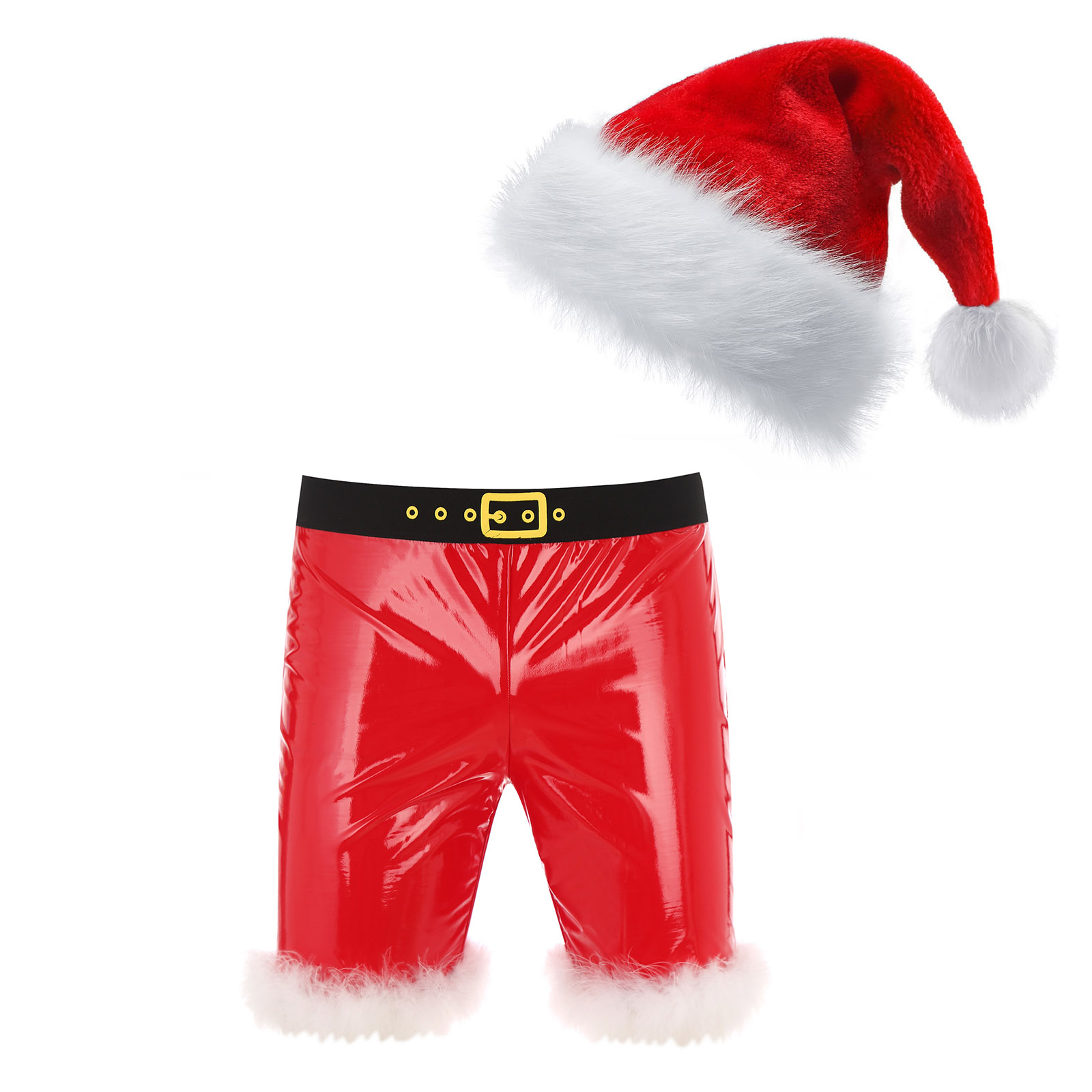 Männer Weihnachten Kostüm Sexy Dessous Set Elastischer Bund Santa Claus Boxer Briefs Shorts mit Hut Karneval Weihnachten Party Clubwear – Detail 25