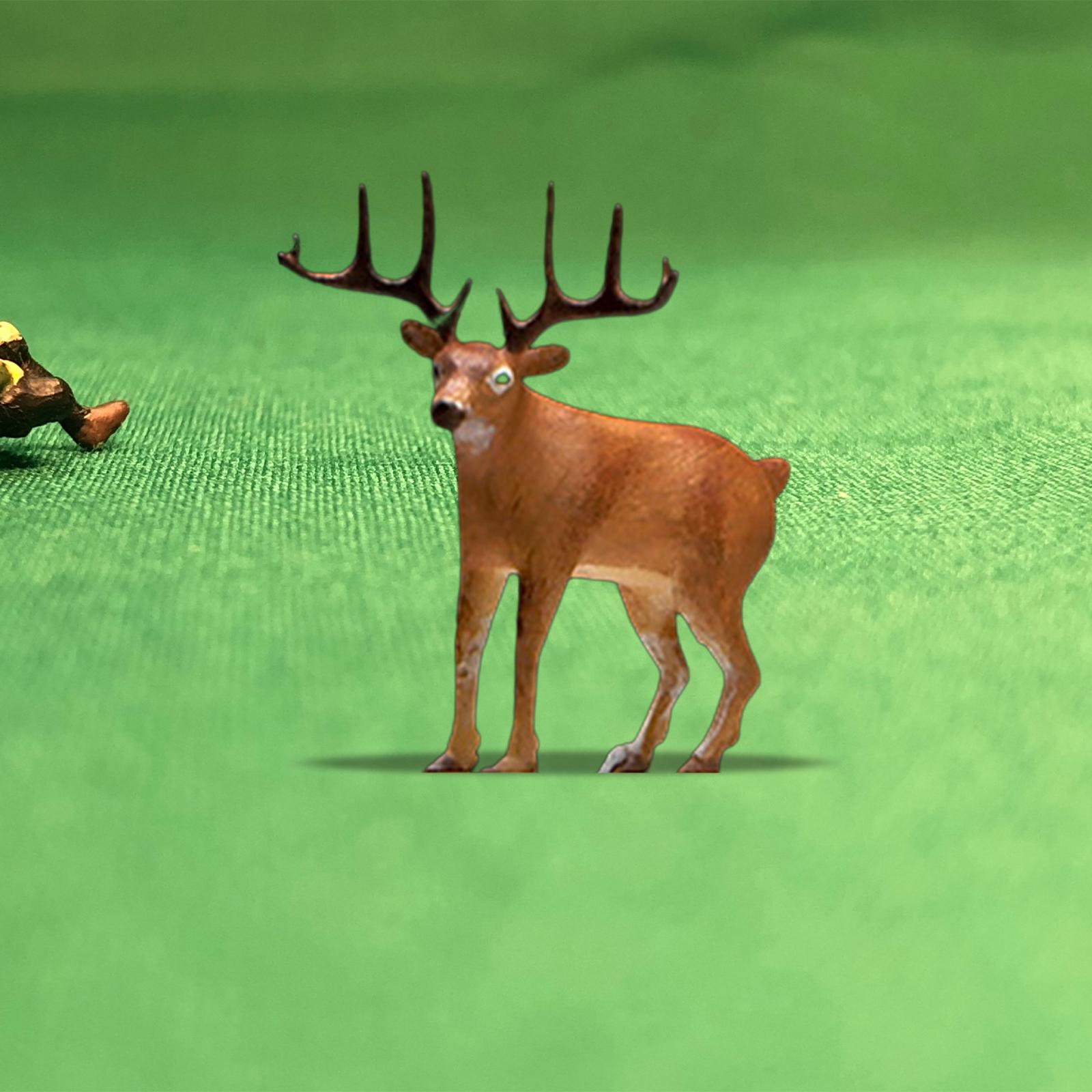 Elk Figurine 1/64 Miniature Figures Mini Deer Figure Architecture Model