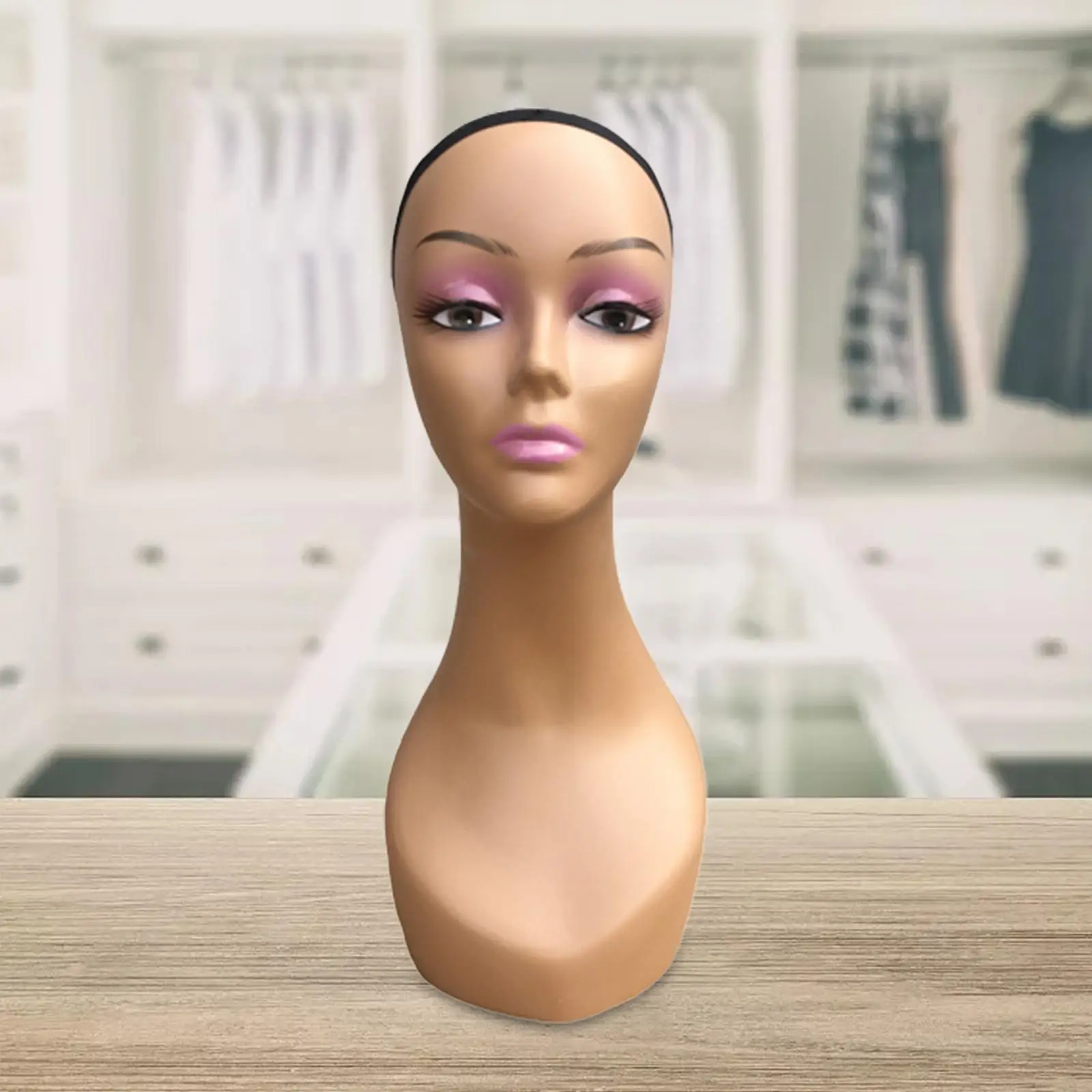 tête de mannequin chauve portable pour modèle de salon de coiffure