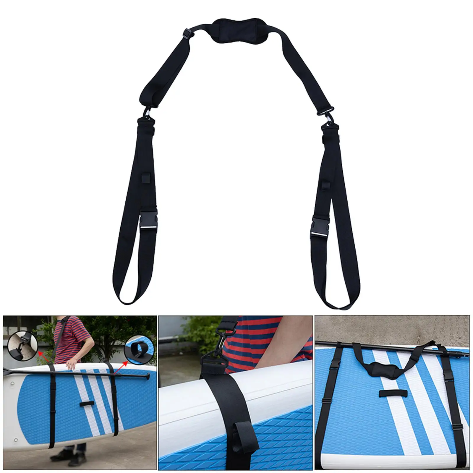 Surfboard Shoulder Carrier Strap Kayak Storage  Adjustable Length with Metal Accessories for  Board Carrying