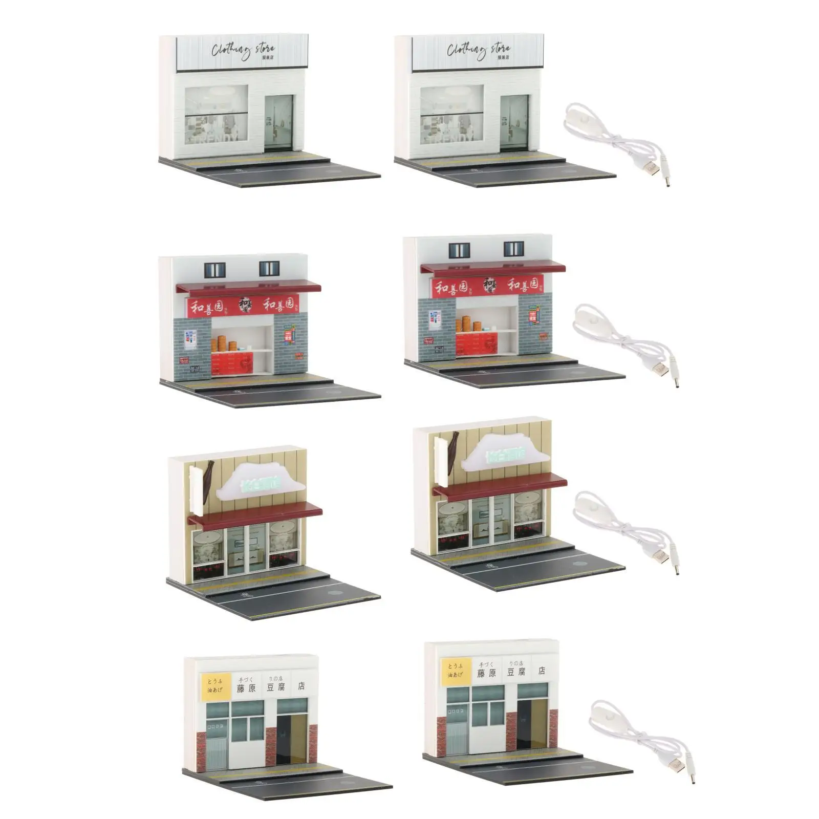 1:64 Diorama Model Assemble Diy Buildings Kits for Dollhouse Decoration Street Building Scene Props Micro Landscape Ornament