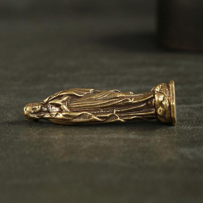 Reines Kupfer Vintage Heilige Jungfrau Maria Figuren Anhänger Messing Heilige Mutter Religion Glaube Buddha Schlüsselanhänger Behänge – Detail 5