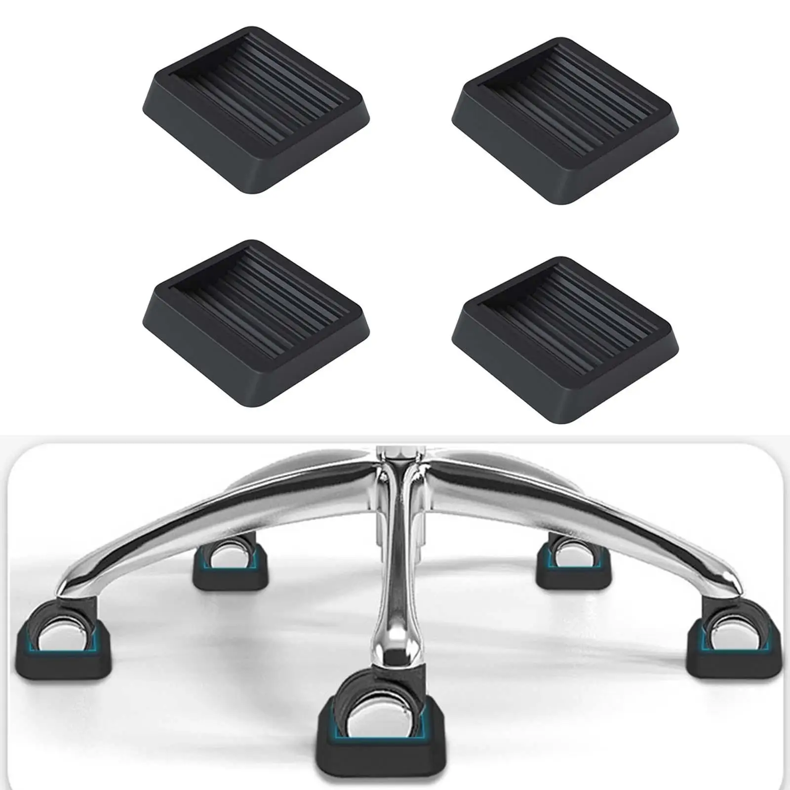 4Pcs Furniture Caster Cups Chair Leg Floor Protectors Bed Frame Wheel Stoppers Square Floor Protector Caster Cups for sofa