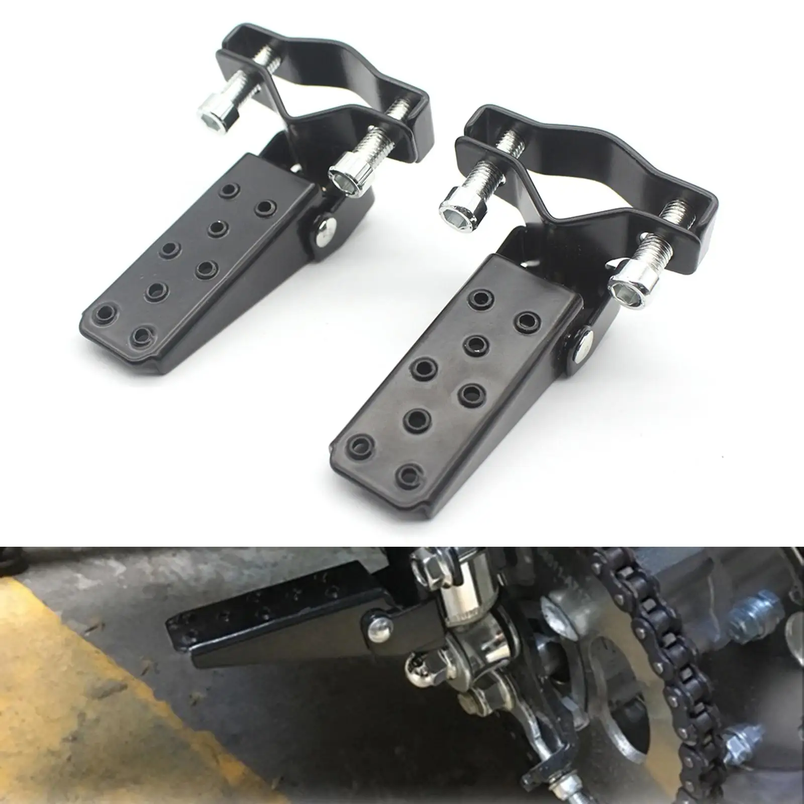 Universal 25mm-30mm Folding Motorcycle Steel Foot Pegs Pedals Spare Parts