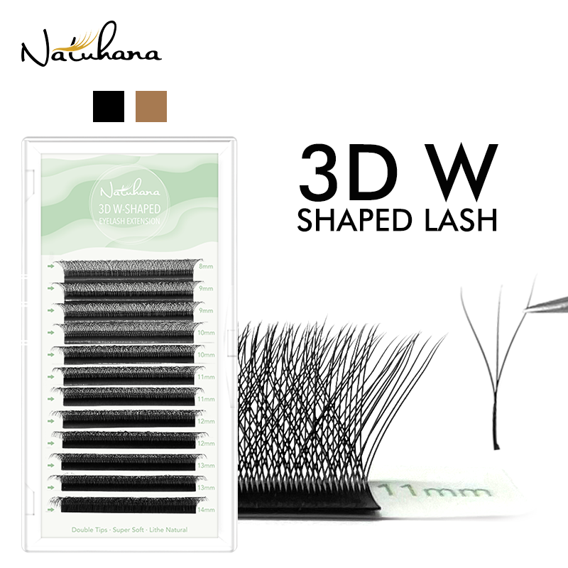 Best of NATUHANA 3D W Shape Matte Eyelash Extension Clover Fans Eyelashes Individual Premade Russian Volume Fan Mink False Lashes Makeup Reviews & Tips