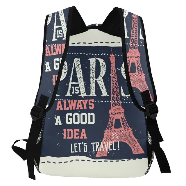 Teal & Black Eiffel Tower Paris France Hot Sale Backpack Fashion Bags  Parisian Paris France Eiffel Tower Black Teal Blue White - AliExpress
