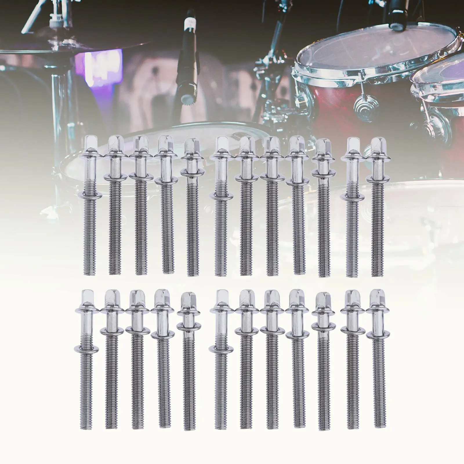 24Pcs Drum Screws Musical Instrument Accessory Drum Tension Rods Tension Rods Iron Drum Tight Screw Percussion Drum Kit